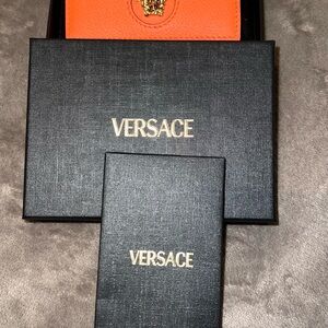 Versace Vibrant Orange Card Holder